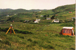 Photo of a magnetic survey on land